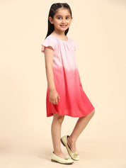 Hand Dyed Rayon Frill Dress for Girls (K1029)