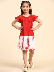 Hand Dyed Rayon Frill Dress for Girls (K1030)