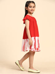 Hand Dyed Rayon Frill Dress for Girls (K1030)