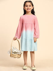 Hand Dyed Rayon Frock Dress for Girls (K1035)