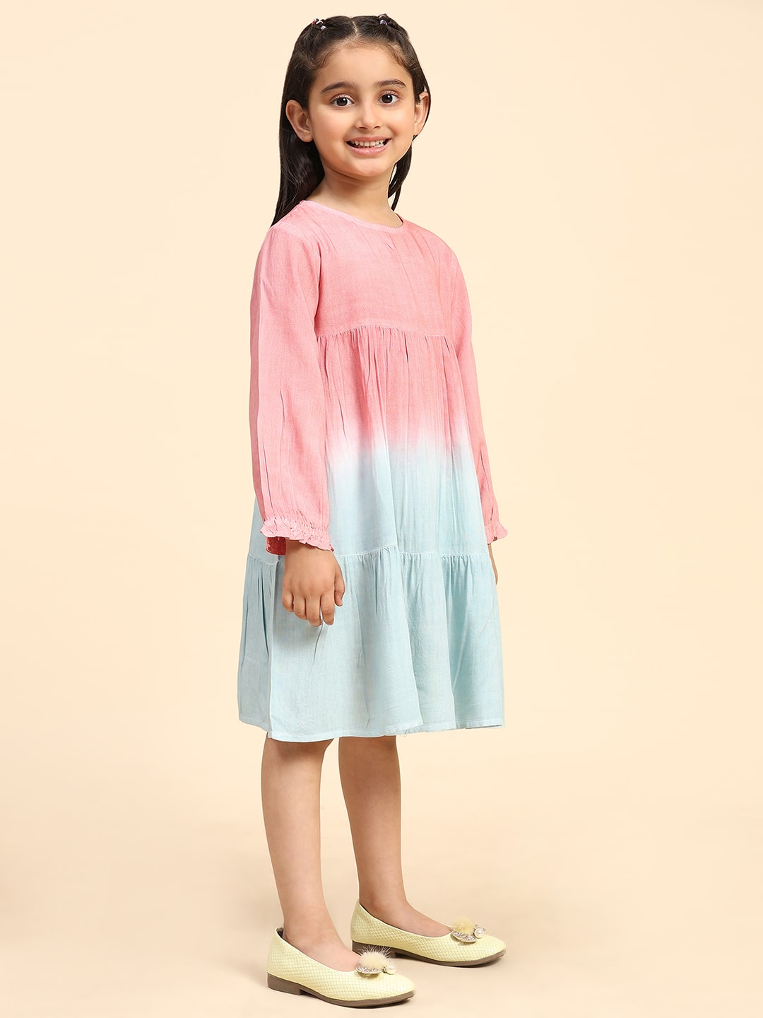 Hand Dyed Rayon Frock Dress for Girls (K1035)