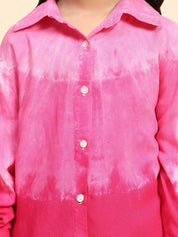 Hand Tie Dyed Collar Shirt for Girls (K1009)