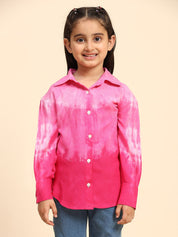 Hand Tie Dyed Collar Shirt for Girls (K1009)