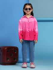 Hand Tie Dyed Collar Shirt for Girls (K1009)