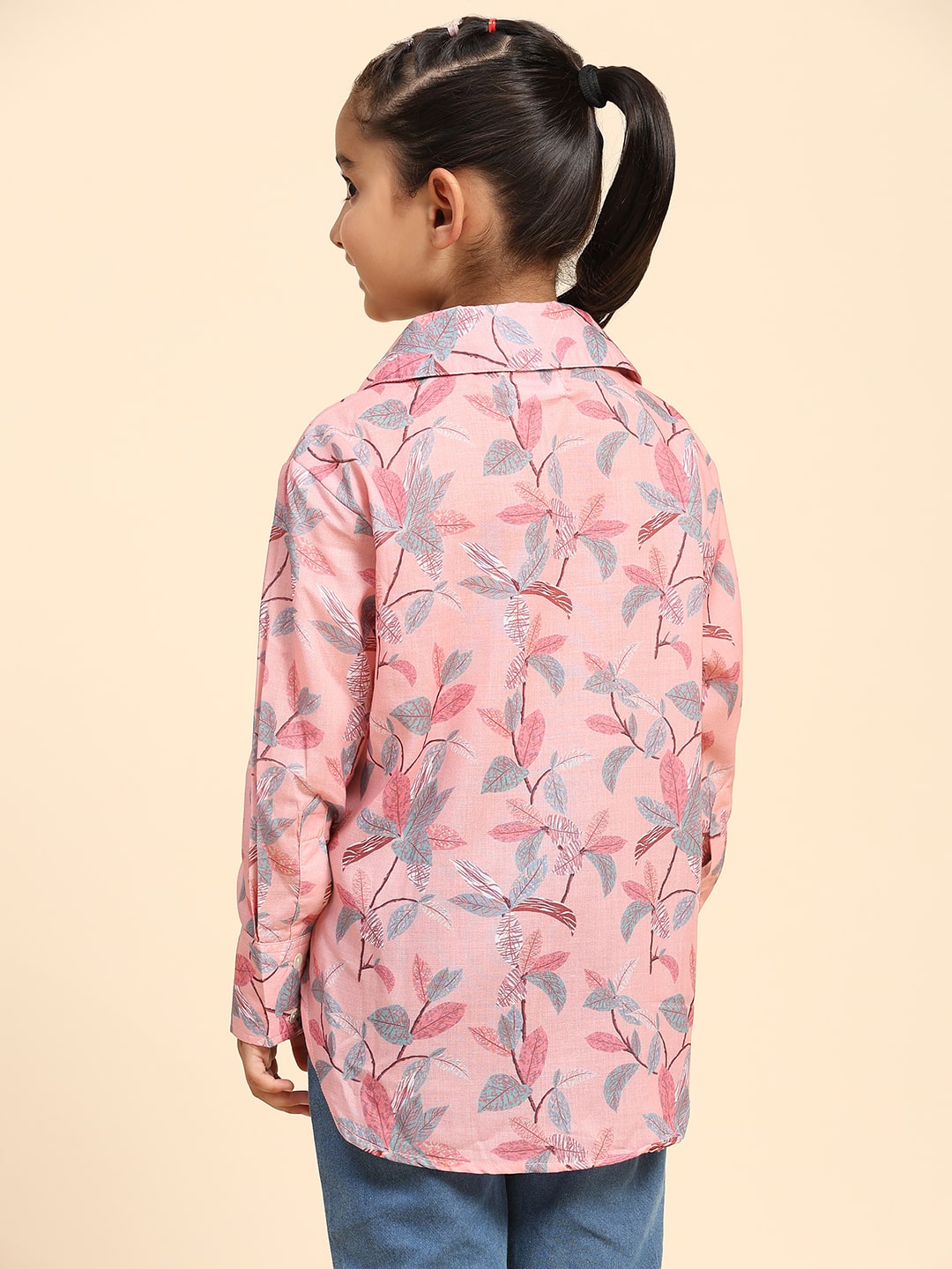 Cotton Printed Collar Shirt for Girls (K1011)