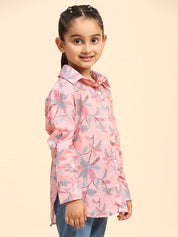 Cotton Printed Collar Shirt for Girls (K1011)