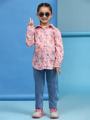 Cotton Printed Collar Shirt for Girls (K1011)