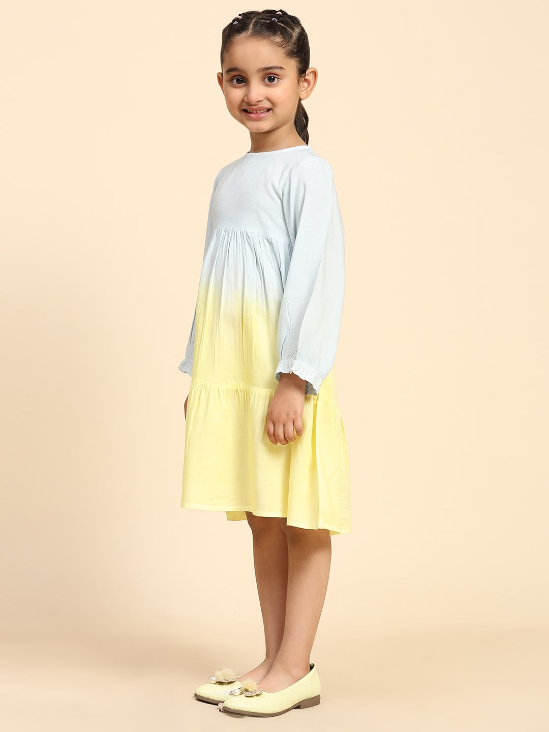 Hand Dyed Rayon Frock Dress for Girls (K1036)