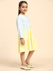 Hand Dyed Rayon Frock Dress for Girls (K1036)