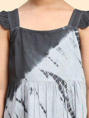 Hand Tie Dyed Frill Shoulder Top for Girls (K1006)