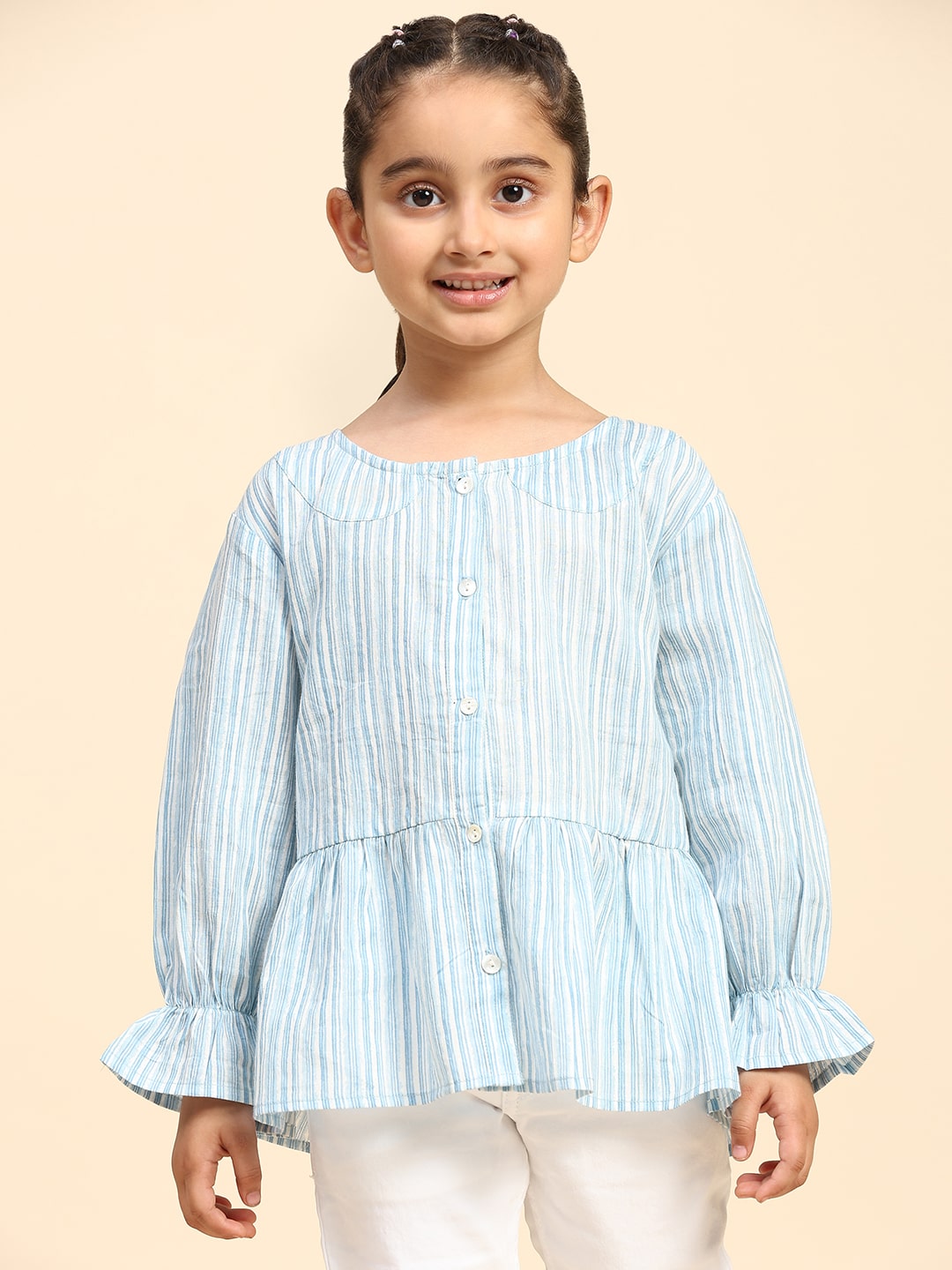 Lining Cotton Shirt for Girls (K1004)