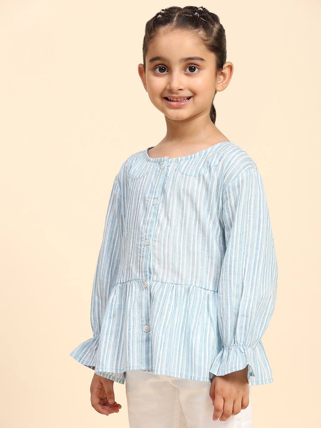 Lining Cotton Shirt for Girls (K1004)