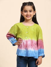 Hand Tie Dyed Shirt for Girls (K1001)