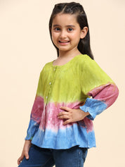 Hand Tie Dyed Shirt for Girls (K1001)