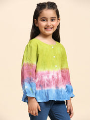 Hand Tie Dyed Shirt for Girls (K1001)