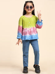 Hand Tie Dyed Shirt for Girls (K1001)