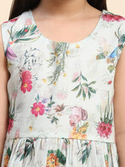 Girls Floral Printed Sleeveless Cotton Top (K1019)