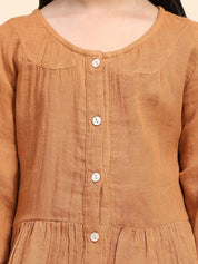 Cotton Pleated Plain Shirt for Girls (K1002)