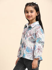 Girls Floral Printed Cotton Shirt (K1028)