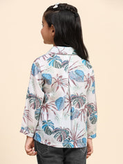 Girls Floral Printed Cotton Shirt (K1028)