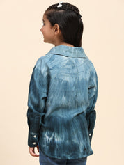 Hand Tie Dyed Collar Shirt for Girls (K1008)