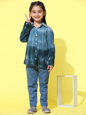 Hand Tie Dyed Collar Shirt for Girls (K1008)