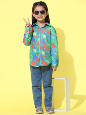 Cotton Printed Collar Shirt for Girls (K1010)