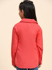 Cotton Plain Collar Shirt for Girls (K1012)