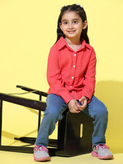 Cotton Plain Collar Shirt for Girls (K1012)