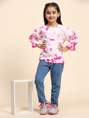 Hand Dyed  Round Neck Top for Girls (K1022)