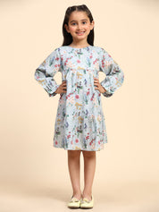 Cotton Printed Frock Dress for Girls (K1032)